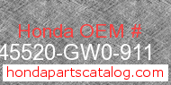 Honda 45520-GW0-911 genuine part number image