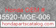 Honda 45520-MGE-006 genuine part number image