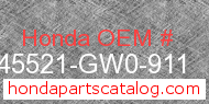 Honda 45521-GW0-911 genuine part number image