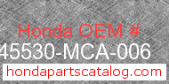 Honda 45530-MCA-006 genuine part number image