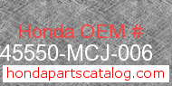 Honda 45550-MCJ-006 genuine part number image