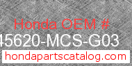 Honda 45620-MCS-G03 genuine part number image