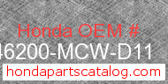 Honda 46200-MCW-D11 genuine part number image