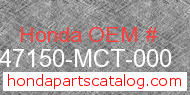 Honda 47150-MCT-000 genuine part number image