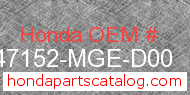 Honda 47152-MGE-D00 genuine part number image