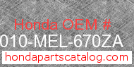 Honda 50010-MEL-670ZA genuine part number image
