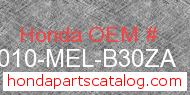 Honda 50010-MEL-B30ZA genuine part number image