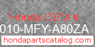 Honda 50010-MFY-A80ZA genuine part number image