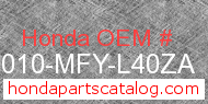 Honda 50010-MFY-L40ZA genuine part number image