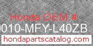 Honda 50010-MFY-L40ZB genuine part number image