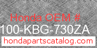 Honda 50100-KBG-730ZA genuine part number image