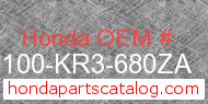 Honda 50100-KR3-680ZA genuine part number image