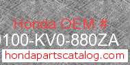 Honda 50100-KV0-880ZA genuine part number image