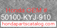 Honda 50100-KYJ-910 genuine part number image
