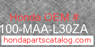 Honda 50100-MAA-L30ZA genuine part number image