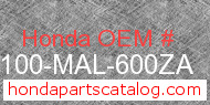 Honda 50100-MAL-600ZA genuine part number image