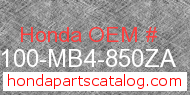 Honda 50100-MB4-850ZA genuine part number image