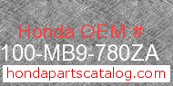 Honda 50100-MB9-780ZA genuine part number image