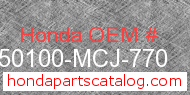 Honda 50100-MCJ-770 genuine part number image