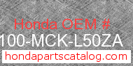 Honda 50100-MCK-L50ZA genuine part number image
