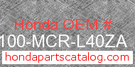 Honda 50100-MCR-L40ZA genuine part number image