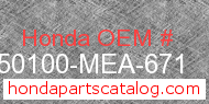 Honda 50100-MEA-671 genuine part number image