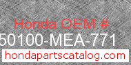 Honda 50100-MEA-771 genuine part number image