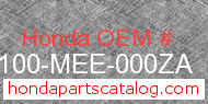 Honda 50100-MEE-000ZA genuine part number image