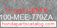 Honda 50100-MEE-770ZA genuine part number image