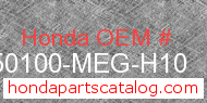 Honda 50100-MEG-H10 genuine part number image