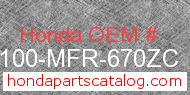 Honda 50100-MFR-670ZC genuine part number image
