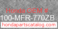 Honda 50100-MFR-770ZB genuine part number image