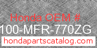 Honda 50100-MFR-770ZG genuine part number image
