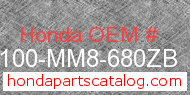Honda 50100-MM8-680ZB genuine part number image