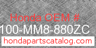Honda 50100-MM8-880ZC genuine part number image