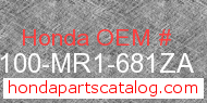 Honda 50100-MR1-681ZA genuine part number image