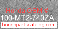 Honda 50100-MT2-740ZA genuine part number image