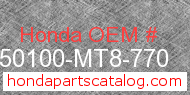 Honda 50100-MT8-770 genuine part number image