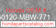 Honda 50120-MBW-771 genuine part number image
