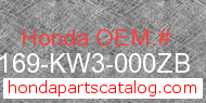 Honda 50169-KW3-000ZB genuine part number image