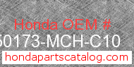 Honda 50173-MCH-C10 genuine part number image