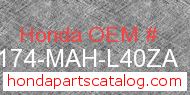 Honda 50174-MAH-L40ZA genuine part number image