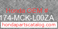 Honda 50174-MCK-L00ZA genuine part number image