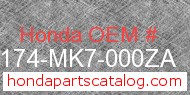 Honda 50174-MK7-000ZA genuine part number image