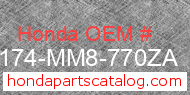 Honda 50174-MM8-770ZA genuine part number image