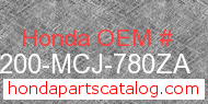 Honda 50200-MCJ-780ZA genuine part number image