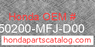 Honda 50200-MFJ-D00 genuine part number image