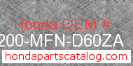 Honda 50200-MFN-D60ZA genuine part number image