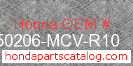 Honda 50206-MCV-R10 genuine part number image