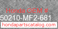 Honda 50210-MF2-681 genuine part number image